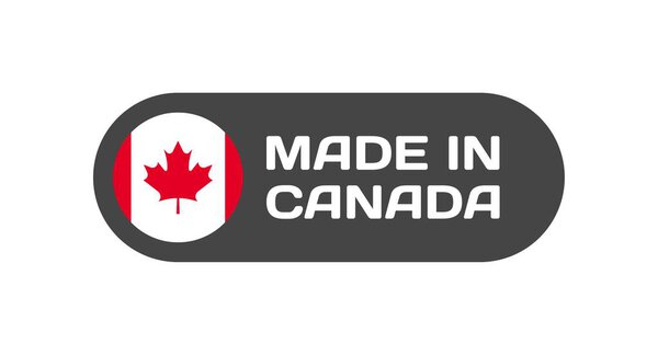 Сделано в Канаде под национальным флагом. Сделано в Канаде. Сделано в изолированной иконе. Значок вектора