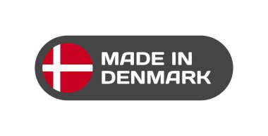 Danimarka ulusal bayrağında yapıldı. Tasarım için Danimarka çıkartması. İzole edilmiş bir ikon. Vektör simgesi