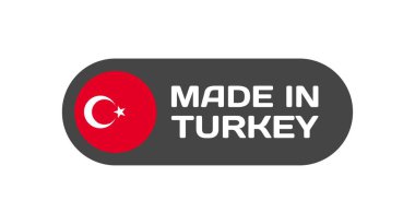 Türkiye ulusal bayrağında yapıldı. Tasarım için Türkiye çıkartması. İzole edilmiş bir ikon. Vektör simgesi