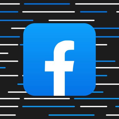 Sosyal medya Facebook logosu. Editoryal sosyal ağ Facebook logoti. Sosyal medya Facebook 'unun modern tasarımı. Mavi logo. Vektör illüstrasyonu