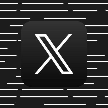 Sosyal medya Twitter X logosu. Sosyal medyanın modern tasarımı X Twitter. Siyah logo. Editörlük sosyal ağı Twitter X logotype. Vektör illüstrasyonu