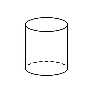 Silindir şekil simgesi. Taslak, silindir simgesi tasarımı. Vektör simgesi