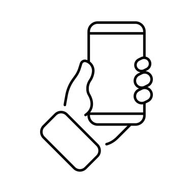 Telefon elden modelleme ikonu. Doğrusal stil. Vektör simgesi