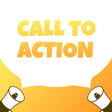 Eylem işareti simgesini çağırın. Düz stil. Vektör illüstrasyonu