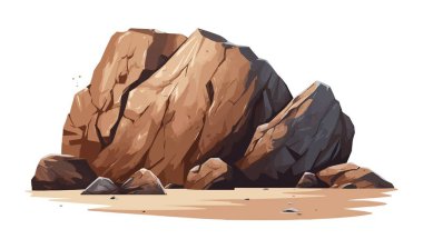 Büyük kaya vektörü düz minimalistik izole çizim