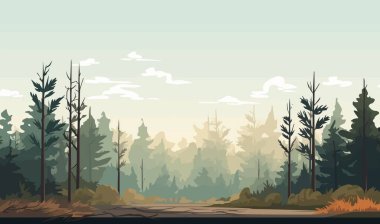 Orman ahşap taşıyıcısı basit bir illüstrasyon