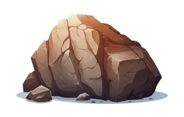 İzole edilmiş arkaplan çiziminde büyük kaya izole vektör biçimi