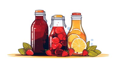 Kombucha vektörü düz minimalistik izole vektör biçimi illüstrasyonu