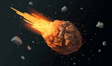asteroit vektörü düz minimalistik izole vektör biçimi illüstrasyonu