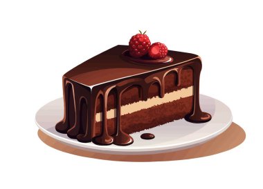 Çikolatalı kek vektörü yassı minimalistik izole vektör biçimi