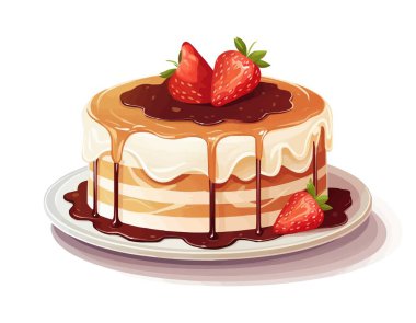 İzole edilmiş arkaplan resimlerinde pasta izole edilmiş vektör biçimi