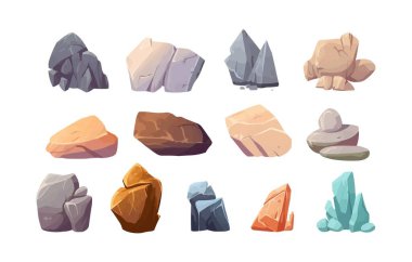 Sihirli Kayalar vektörü minimalistik izole edilmiş çizim olarak ayarladı