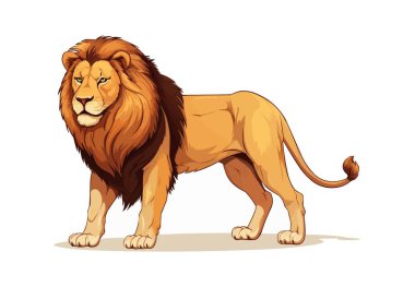 Aslan izole edilmiş arkaplan çizimi üzerindeki vektör biçimi