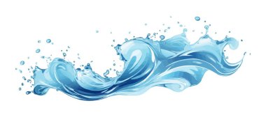 Su, şeffaf arkaplan resimlemesi ile izole edilmiş vektör biçimini sıçratır