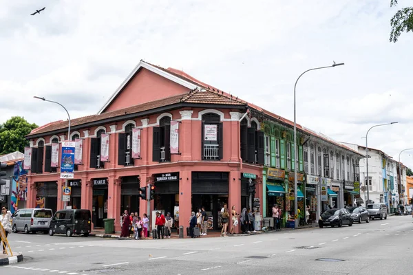Edificios Coloridos Calle Principal Little India Singapur Tomados Octubre 2022 —  Fotos de Stock