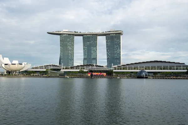 Marina Sands Hôtel Vue Autre Côté Célèbre Monument Singapour Prise — Photo