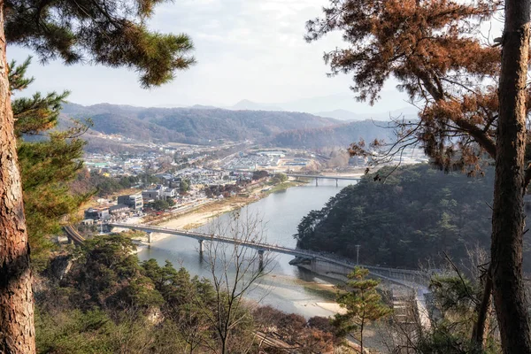 Ganhyeon Obszar Turystyczny Oglądany Szczytu Góry Pobliżu Słynna Atrakcja Turystyczna — Zdjęcie stockowe