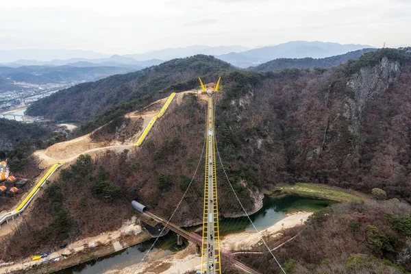 Most Sogeumsan Ulleong Wonju Korea Południowa Góry Najdłuższy Most Dla — Zdjęcie stockowe