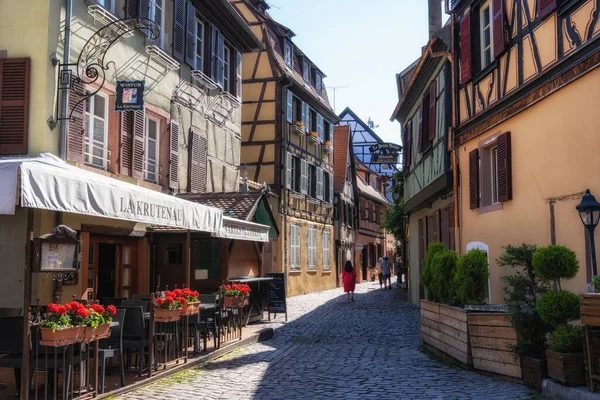 Small Alleyway Alsatian Half Timbered Houses Built Taken Colmar France — Stock Photo, Image