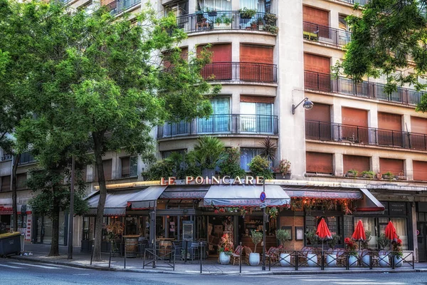 Una Pequeña Cafetería Esquina Zona Trocadero Tomada Por Mañana París — Foto de Stock