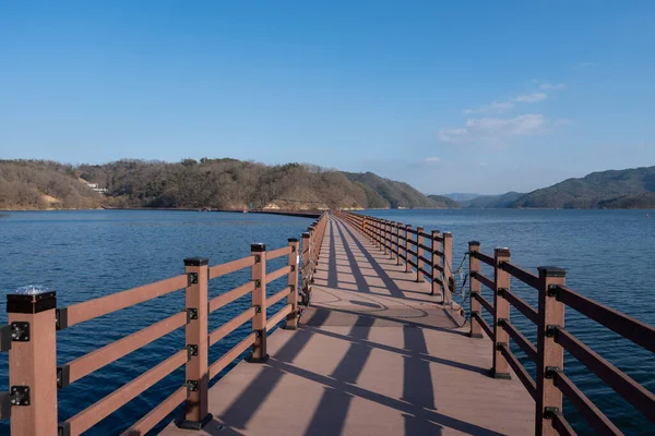 Andong Sunseong Suyolu Yüzen Yol Güney Kore Andong Gölü Üzerine Telifsiz Stok Imajlar
