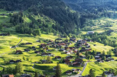 İsviçre 'nin Grindelwald Vadisi' nde küçük bir turist kasabası. İsviçre 'nin ünlü turistik merkezi..