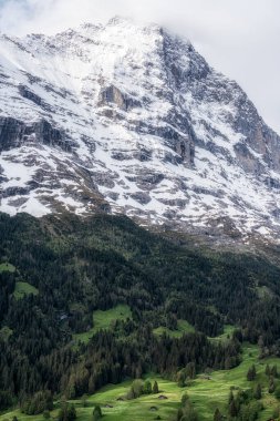 Eiger Dağı, İsviçre 'nin Grindelwald şehrinin ünlü simgesini ele geçirdi..