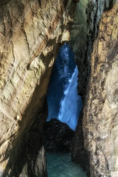 stock image Trummelbach Falls in Bernese Oberland, Switzerland. A series of ten glacier-fed waterfalls inside the mountain