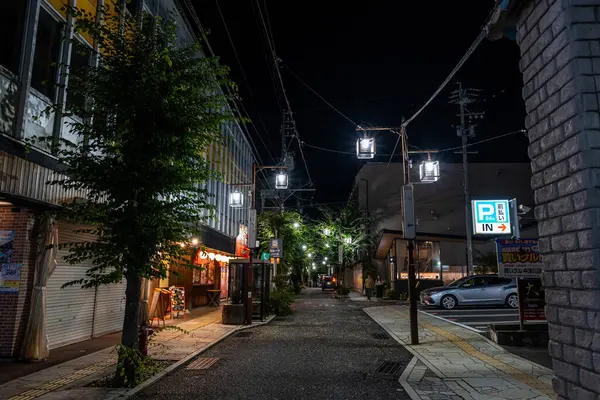 Nakatsugawa eski Nakasendo yolu gece alındı. 23 Eylül 2024 'te Nakatsugawa, Japonya' da çekildi.