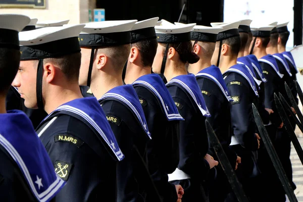 Pupils Non Commissioned Officers Italian Navy Lined Taranto Puglia Italy — Stock Photo, Image