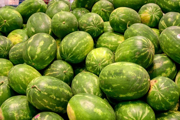 Freshly picked watermelons. Fresh summer fruit. High quality photo