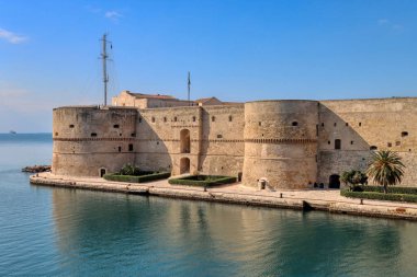 Aragonese Castle, officially called the Castel SantAngelo, in Taranto, Puglia, Italy. High quality photo