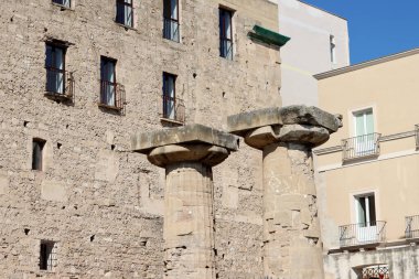 The remaining columns of the Temple of Poseidon or Doric Temple in Taranto, Puglia, Italy. High quality photo