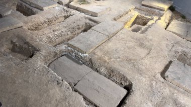 Necropolis Magna Grecia. Yunanistan 'ın Taranto, Puglia, İtalya polisinin cenaze yerine sahip arkeoloji alanı. Yüksek kalite fotoğraf