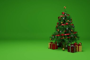 Geleneksel dekorasyonlu 3D noel canlandırması