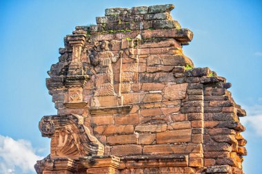 San Ignacio Mini, Misiones, Arjantin Harabeleri 'nin duvarındaki detaylar.