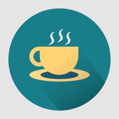 Gölgeli renkli kahve fincanı ikonu. vektör illüstrasyonu.