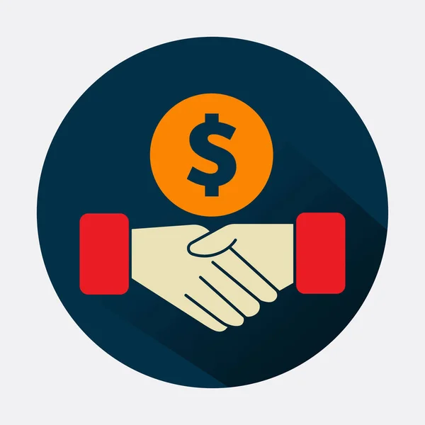 Dollar Handshake Sign Icon Successful Business Isolated Background Currency Symbol — Stock Vector