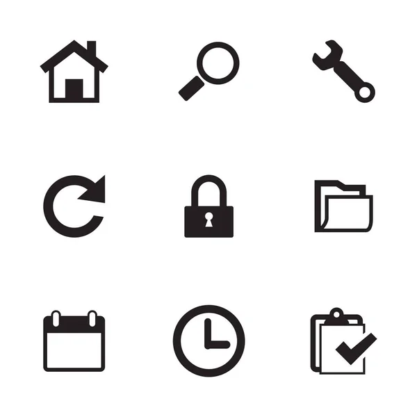 Interface Icon Set Pictogram Style Easy Change Color Size — Stock Vector