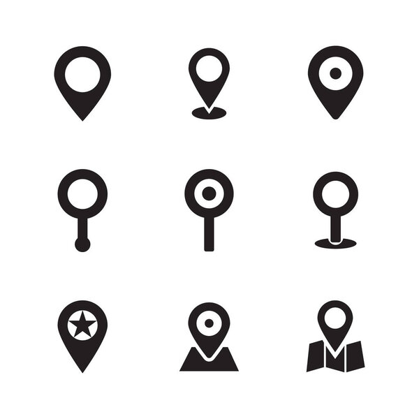location icon set pictogram style