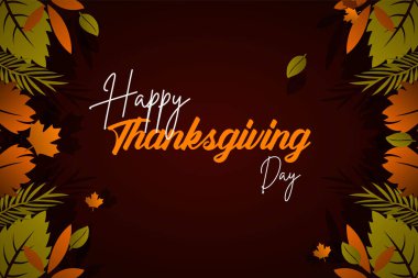 Sonbahar yapraklı Şükran Günü afişleriniz kutlu olsun. Şükran Günü için el çizimi metin harfleri