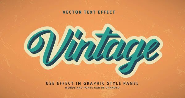 Redigerbar Grafisk Stil För Texteffekt Vintage Style — Stock vektor