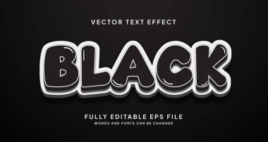 Siyah arkaplan ile düzenlenebilir Siyah metin efekti