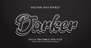 Siyah arkaplan ile düzenlenebilir Siyah metin efekti