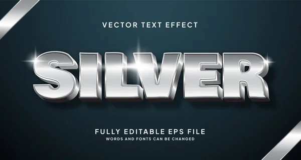 stock vector Editable Shiny Silver Text Effect