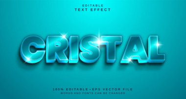 Mavi arkaplan ile düzenlenebilir Kristal Metin Efekti