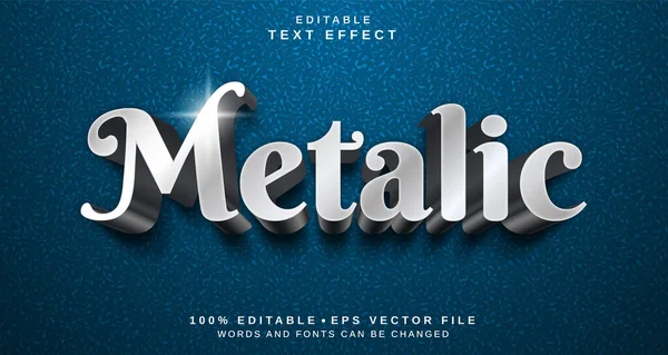 Redigerbar Text Stil Effekt Metalic Text Stil Tema — Stock vektor