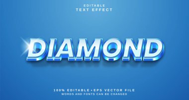 Editable text style effect - Diamond text style theme.