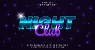 Editable text style effect - Night Club text style theme.