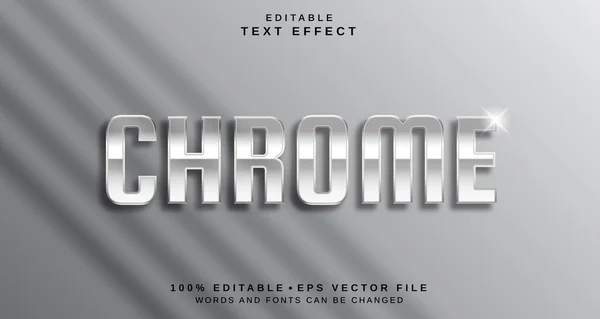 Efecto Estilo Texto Editable Tema Estilo Texto Chrome — Archivo Imágenes Vectoriales